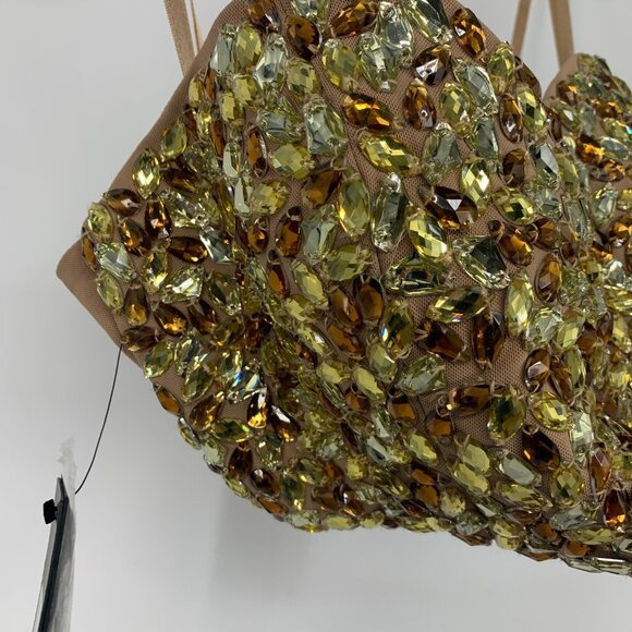 Marciano Bustier Selena Bra Top Bead Rhinestone Strapless Crop NWT - Picture 7 of 15